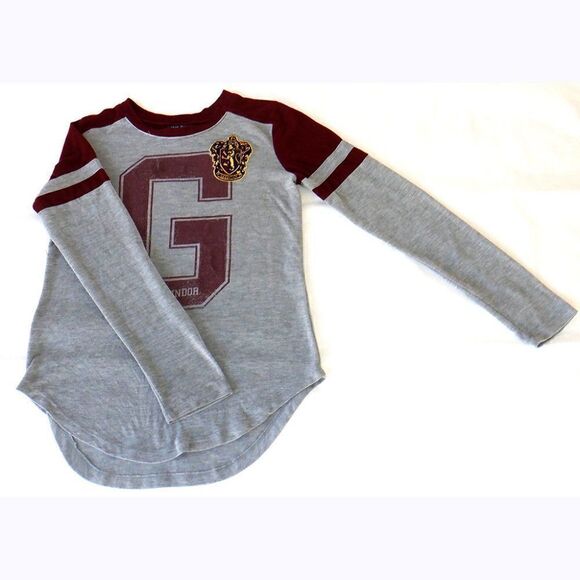 Harry Potter Gryffindor gray/maroon l/s top - Picture 2 of 3